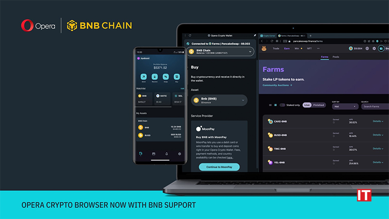 Opera Crypto Browser Integrates BNB Chain and Unlocks Access to Its Ecosystem of dApps logo/IT digest